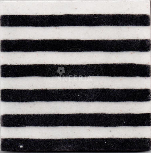 Black and White Lines Design Tile
